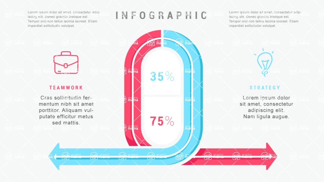 Infographic Templates Collection - Vector, Photoshop, PowerPoint, Google Slides - 2 Way Arrows Infographic Template